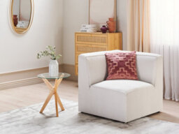 Beliani Corner Seat Lemvig Corduroy Off-White - thumbnail 2