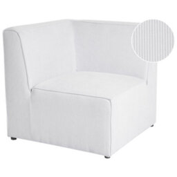 Beliani Corner Seat Lemvig Corduroy Off-White - thumbnail 1