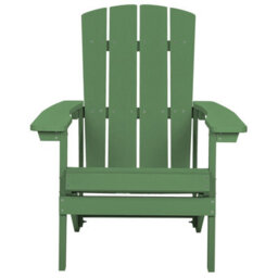 Beliani Garden Chair Green Weatherproof Modern Wood-Look - Wide Armrests, Angled Back, Contoured Seat - thumbnail 2