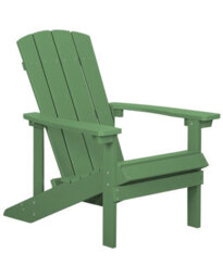 Beliani Garden Chair Green Weatherproof Modern Wood-Look - Wide Armrests, Angled Back, Contoured Seat - thumbnail 3
