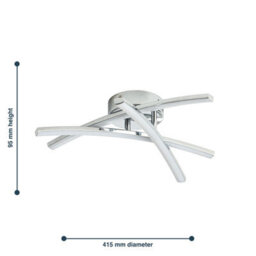 First Choice Lighting Set Of 2 Yardley Led Chrome Opal Flush Ceiling Lights - thumbnail 9