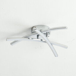 First Choice Lighting Set Of 2 Yardley Led Chrome Opal Flush Ceiling Lights - thumbnail 4