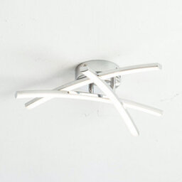 First Choice Lighting Set Of 2 Yardley Led Chrome Opal Flush Ceiling Lights - thumbnail 5