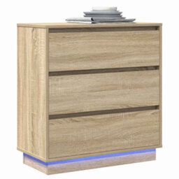 Berkfield Bedside Cabinet With Led Sonoma Oak 71X34,5X75 Cm Engineered Wood - thumbnail 3
