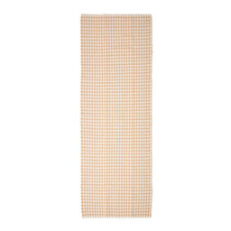 Homescapes Cotton Gingham Check Rug Hand Woven Beige White, 66 X 200 Cm - thumbnail 2