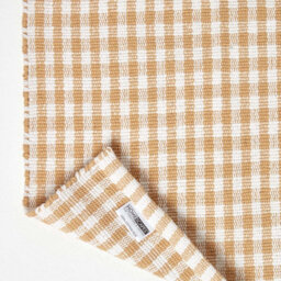 Homescapes Cotton Gingham Check Rug Hand Woven Beige White, 66 X 200 Cm - thumbnail 5