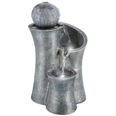 Geezy Ball On Top Water Feature Outdoor Indoor Led Fountain Waterfall Garden Decor - image 1
