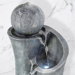 Geezy Ball On Top Water Feature Outdoor Indoor Led Fountain Waterfall Garden Decor - thumbnail 2