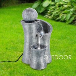 Geezy Ball On Top Water Feature Outdoor Indoor Led Fountain Waterfall Garden Decor - thumbnail 6