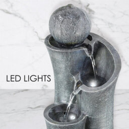 Geezy Ball On Top Water Feature Outdoor Indoor Led Fountain Waterfall Garden Decor - thumbnail 4