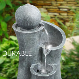 Geezy Ball On Top Water Feature Outdoor Indoor Led Fountain Waterfall Garden Decor - thumbnail 7