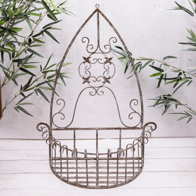 Annibells Large Antique Metal Ornate Vintage Wall Baskets (17028) - Large - image 1