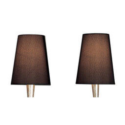 Luminosa Lighting Luminosa Paola Wall Lamp 2 Light E14, Silver Painted With Black Shades & Black Glass Droplets - thumbnail 6
