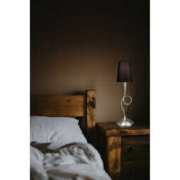 Luminosa Lighting Luminosa Paola Wall Lamp 2 Light E14, Silver Painted With Black Shades & Black Glass Droplets - thumbnail 3