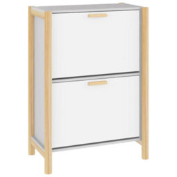 Berkfield Shoe Cabinet White 57.5X33X80 Cm Engineered Wood - thumbnail 2