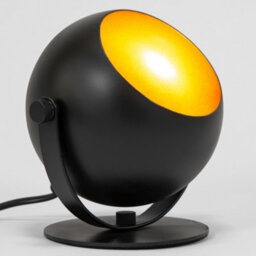 Happy Homewares Modern Adjustable Matt Black Projector Led Table/floor Uplighter With Gold Inner - thumbnail 5