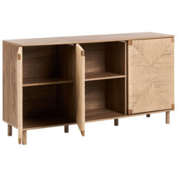 Wyld And Coco Brandique 3-Door Sideboard 150Cm Brown Particle Board With Paper Rope - thumbnail 6
