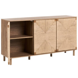 Wyld And Coco Brandique 3-Door Sideboard 150Cm Brown Particle Board With Paper Rope - thumbnail 5