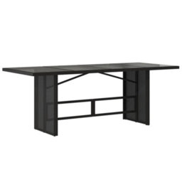 Walplus Garden Table With Glass Top Black 190X80X74 Cm Poly Rattan - thumbnail 5