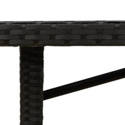 Walplus Garden Table With Glass Top Black 190X80X74 Cm Poly Rattan - thumbnail 9