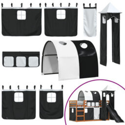 Berkfield Bunk Bed Without Mattress With Slide White And Black 90X200 Cm - thumbnail 5