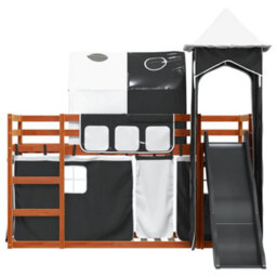 Berkfield Bunk Bed Without Mattress With Slide White And Black 90X200 Cm - thumbnail 7