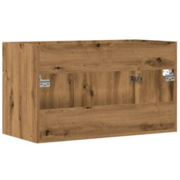 Berkfield Bathroom Sink Cabinet Artisan Oak 90X38.5X46 Cm Engineered Wood - thumbnail 6