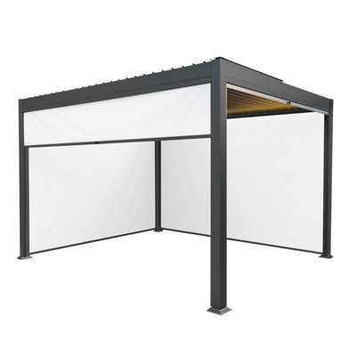 MonsterShop Aluminium Pergola With Blinds & Led Lights - 4M X 3M - image 1