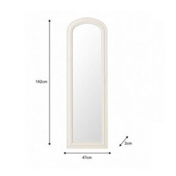 Melody Maison Full Length Distressed White Leaner & Wall Mirror - 47Cm X 142Cm - thumbnail 7