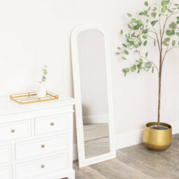 Melody Maison Full Length Distressed White Leaner & Wall Mirror - 47Cm X 142Cm - thumbnail 2