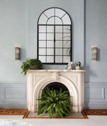 Aspect Furniture Arched Window Wall Mirror,metal Window Pane Mirror,black,70X3X115Cm - thumbnail 2