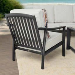 Xample Agio Stinsley 4-Piece Outdoor Deep Seating Set Aluminium Frames, Sintered Stone Coffee Table, Sunbrella Cushions + Cover - thumbnail 6