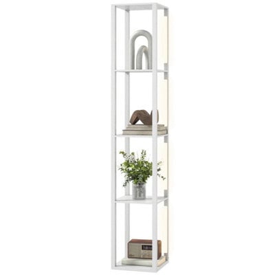 Floor Lamp For Living Room, Standing Lamp With Foot Switch, White - image 1