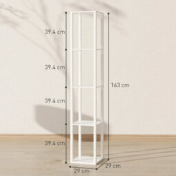 Floor Lamp For Living Room, Standing Lamp With Foot Switch, White - thumbnail 2