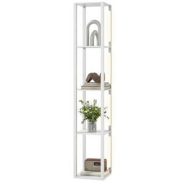 Floor Lamp For Living Room, Standing Lamp With Foot Switch, White - thumbnail 1