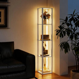 Floor Lamp For Living Room, Standing Lamp With Foot Switch, White - thumbnail 6