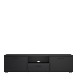 Furniture To Go Media Tv-Unit With 2 Doors + 1 Drawer 147 Cm Black - thumbnail 3