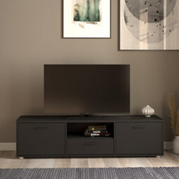 Furniture To Go Media Tv-Unit With 2 Doors + 1 Drawer 147 Cm Black - thumbnail 7