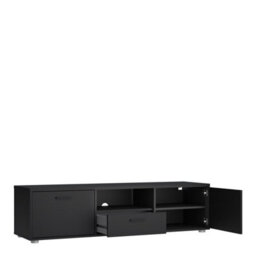 Furniture To Go Media Tv-Unit With 2 Doors + 1 Drawer 147 Cm Black - thumbnail 6