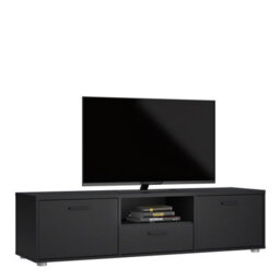 Furniture To Go Media Tv-Unit With 2 Doors + 1 Drawer 147 Cm Black - thumbnail 8