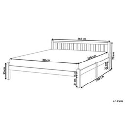 Beliani Bed Pine Wood Florac 160 X 200 Cm (Eu King Size) White - thumbnail 3