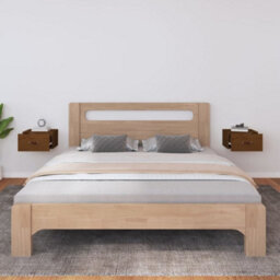 Berkfield Elegant Wall-Mounted Bedside Cabinets 2 Pcs Honey Brown 40X29.5X22 Cm - thumbnail 3