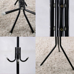 Black Coat Stand Coat Hat Jacket Umbrella Floor Standing Rack Clothes Hanger 14 Hooks - thumbnail 5