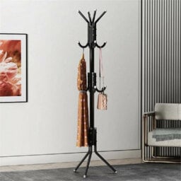 Black Coat Stand Coat Hat Jacket Umbrella Floor Standing Rack Clothes Hanger 14 Hooks - thumbnail 3