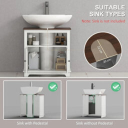 Bathroom Vanity Unit Under Sink Cabinet Pedestal Basin Storage Cupboard - thumbnail 4