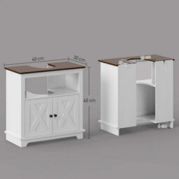 Bathroom Vanity Unit Under Sink Cabinet Pedestal Basin Storage Cupboard - thumbnail 2