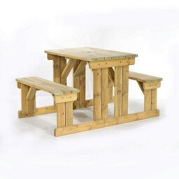 Leisurebench Guernsey 4 Seat Easy Access Walk-In Picnic Table 110Cm - Green Pine