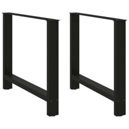Berkfield Dining Table Legs Black 2 Pcs 100X(72-73) Cm Steel - thumbnail 1