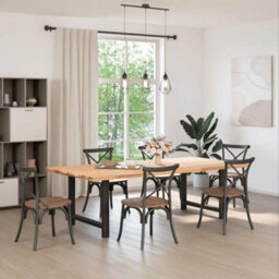 Berkfield Dining Table Legs Black 2 Pcs 100X(72-73) Cm Steel - thumbnail 2