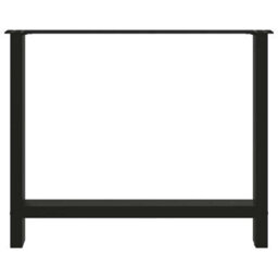 Berkfield Dining Table Legs Black 2 Pcs 100X(72-73) Cm Steel - thumbnail 5